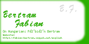 bertram fabian business card